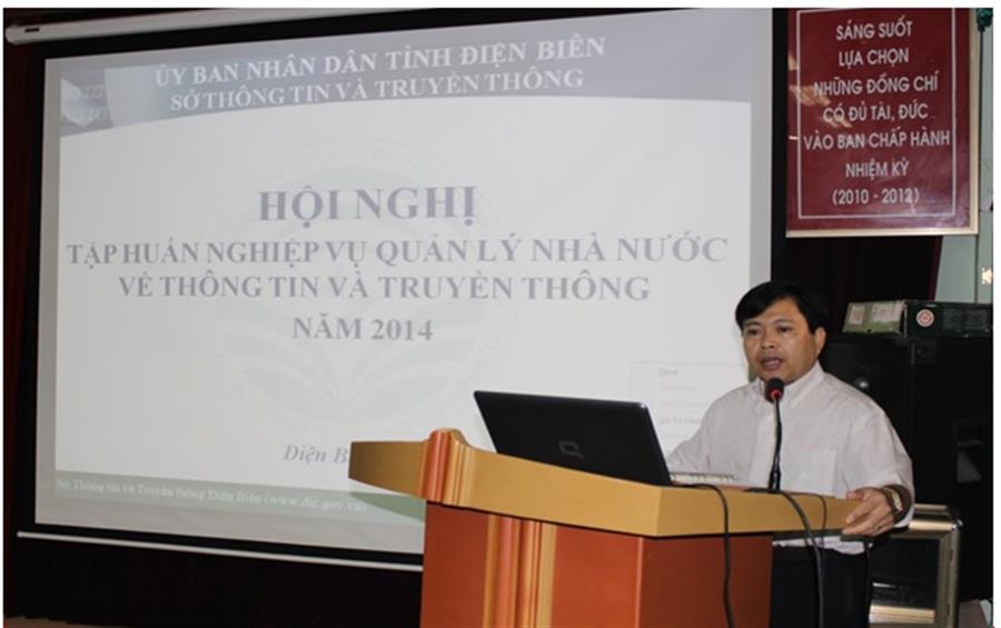 Ông Nguyễn Hùng Cường - Phó Giám đốc Sở TT&TT Điện Biên phát biểu khai mạc OkVip hoạt động