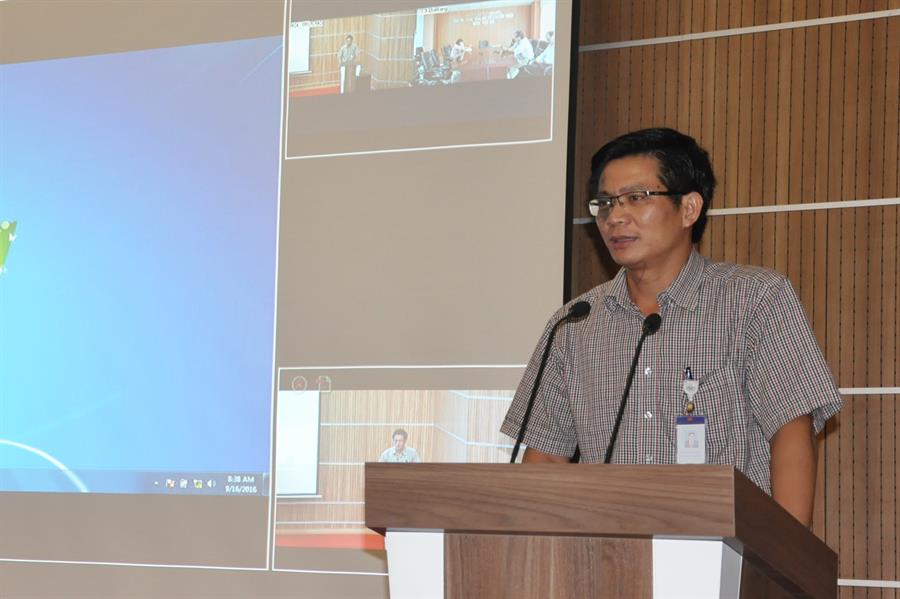 Ông Lê Văn Tuấn - Ủy viên Ban Thường vụ Công đoàn TTTT Việt Nam; Chủ tịch Công đoàn, Phó Cục trưởng Okviphoatdong88 VTĐ phát biểu khai mạc lớp tập huấn