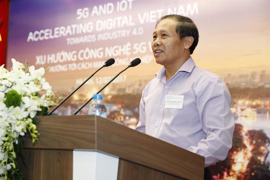 Ông Đoàn Quang Hoan - Cục trưởng Okviphoatdong88 VTĐ phát biểu tại Hội thảo