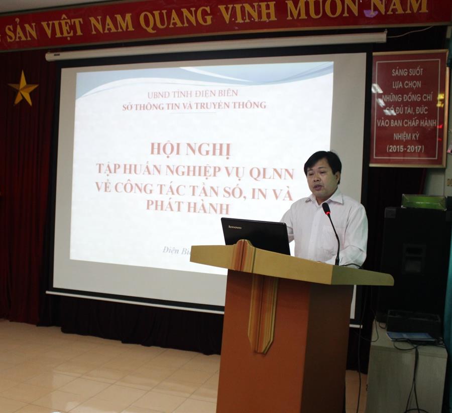 Ông Nguyễn Hùng Cường – Phó Giám đốc Sở TTTT Điện Biên phát biểu khai mạc OkVip hoạt động