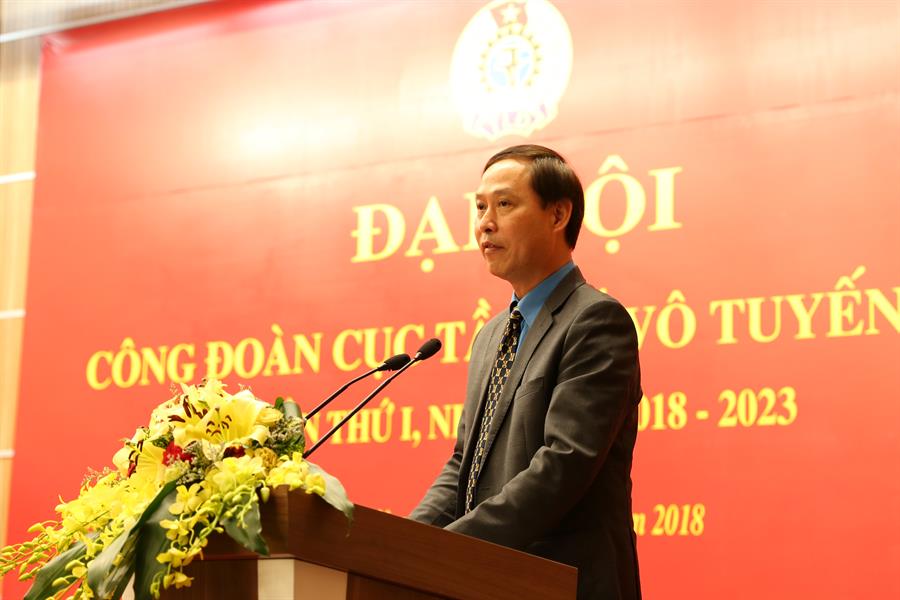 Đồng chí Chu Văn Bình Chủ tịch Công đoàn ngành Thông tin và Truyền thông Việt Nam phát biểu chỉ đạo tại Ok hoat dong