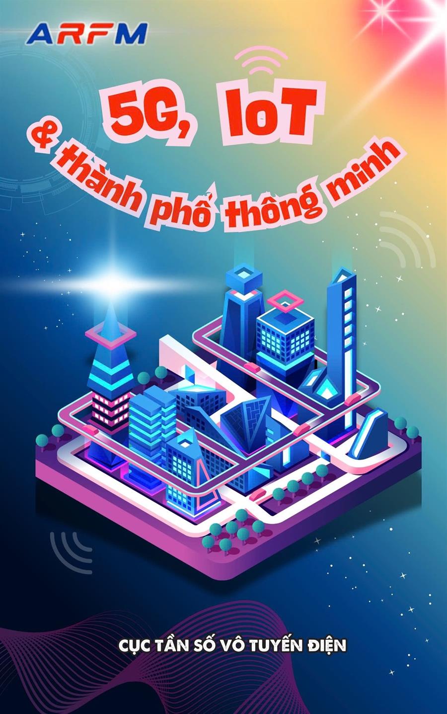 Hình ảnh bìa cuốn sách tranh “5G, IoT và thành phố thông minh”