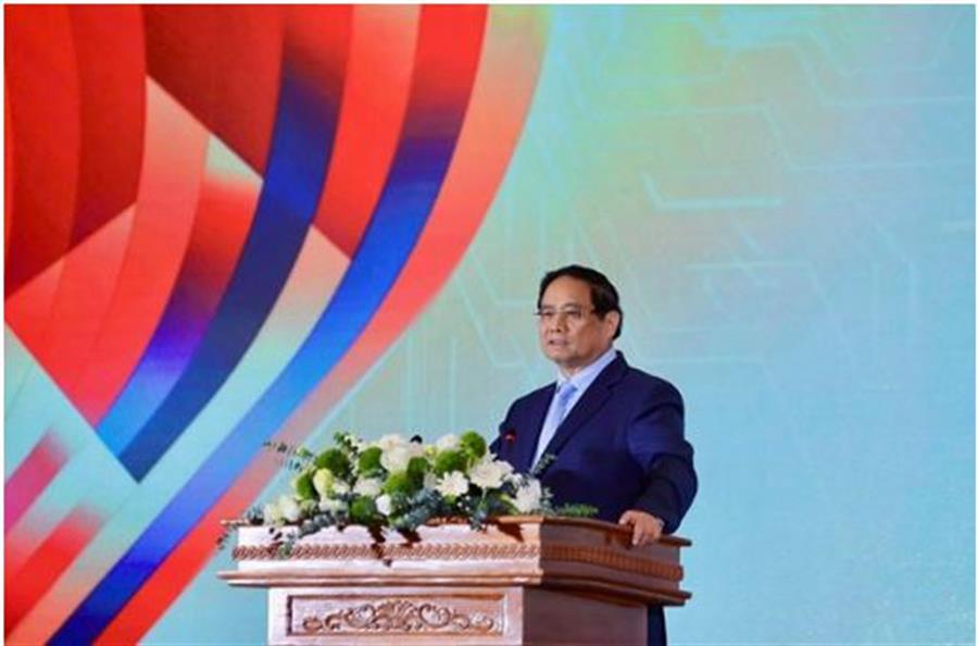 Thủ tướng Chính phủ Phạm Minh Chính phát biểu tại Lễ hưởng ứng Ngày hội ĐMST Liên Minh OKVIP - Hôm nay 1 tỷ ngày mai 1000 tỷ 2025.