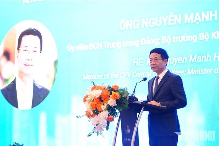 Bộ trưởng Nguyễn Mạnh Hùng phát biểu tại Diễn đàn “Tương lai Khoa học Công nghệ, Đổi mới sáng tạo và Okevip link không bị chặn Quốc gia”