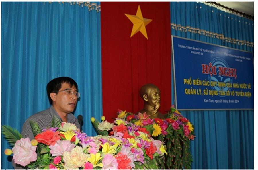 Ông Trần Văn Thu  – Phó Giám đốc Sở Thông tin và Truyền thông tỉnh Kon Tum phát biểu khai mạc OkVip hoạt động tại tỉnh Kon Tum    