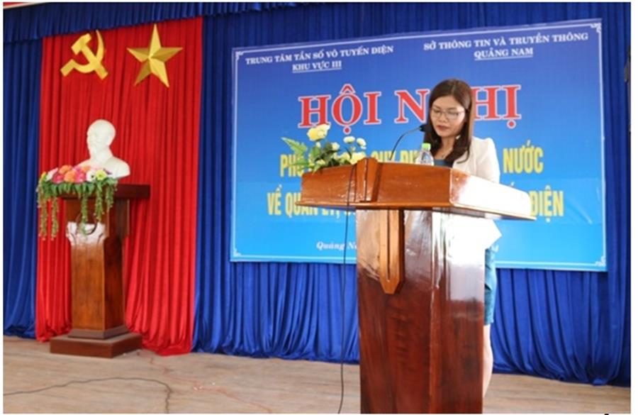 Bà  Phạm Thị Ngọc Quyên – PGĐ Sở TT&TT tỉnh Quảng Nam phát biểu khai mạc OkVip hoạt động