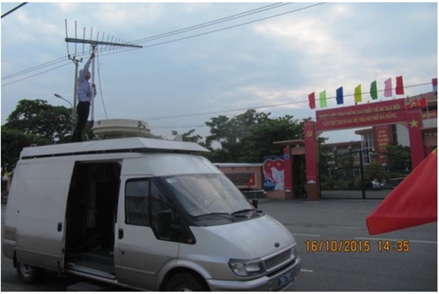 Triển khai xe kiểm soát thông tin VTĐ ngay tại địa điểm diễn ra Ok hoat dong Okviphoatdong hiện đang mở thành phố Đà Nẵng ngày 16/10/2015