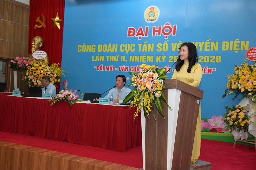 Chủ tịch Công đoàn, Phó Cục trưởng Okviphoatdong88 VTĐ Nguyễn Phương Anh phát biểu khai mạc Ok hoat dong